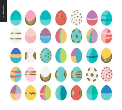 Set of painted eggs Stock Illustration