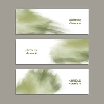 Set of painted grunge banners. Stock Illustration