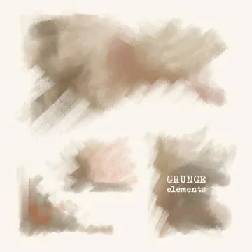 Set of painted grunge elements. Illustrazione stock