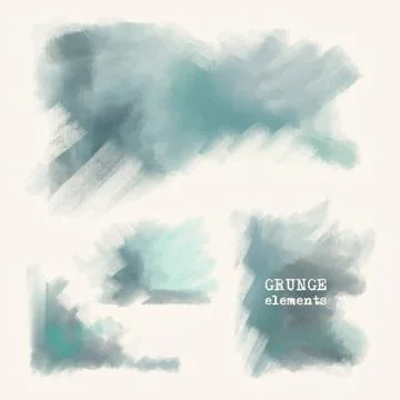 Set of painted grunge elements. Stock Illustration