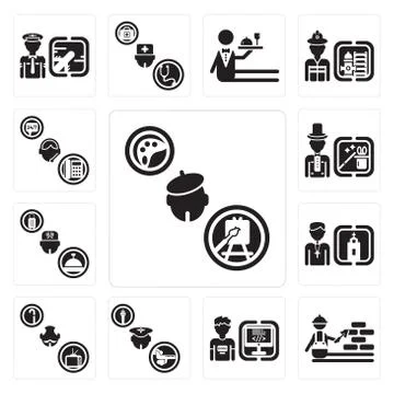 Set of Painter, Construction worker, Programmer, Pilot, Pensioner, Priest, Co Free Stock Illustration