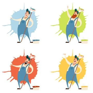 Set of painters Stock Illustration
