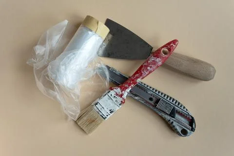 A set of painter's tools Stock Photos