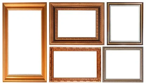 Set of paintings frames isolated on white background Stockfoto's