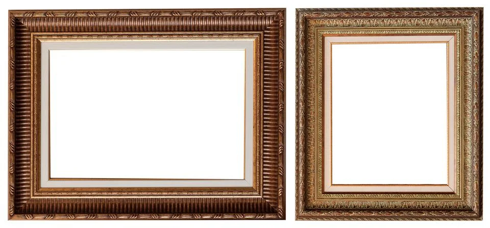 Set of paintings frames isolated on white background Stock Photos