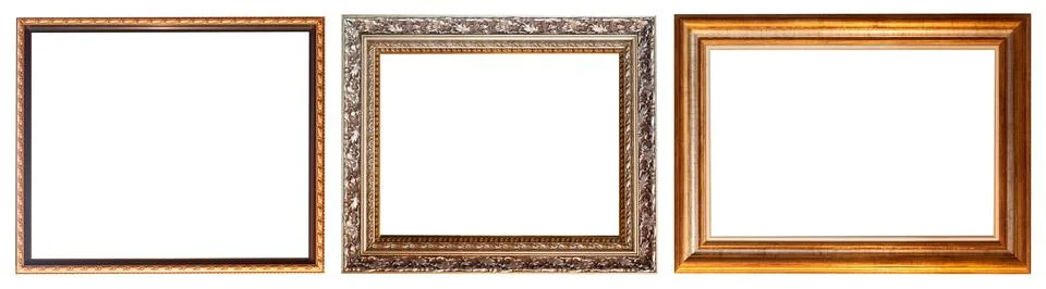 Set of paintings frames isolated on white background 스톡 사진