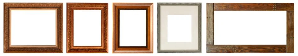 Set of paintings frames isolated on white background Stockfoto's