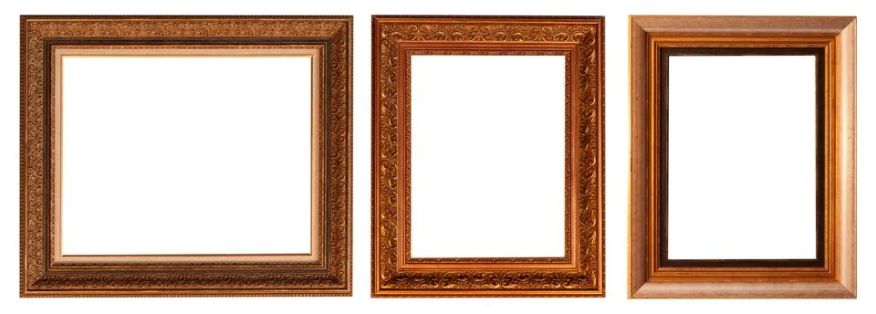 Set of paintings frames isolated on white background Stockfoto's