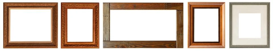 Set of paintings frames isolated on white background Stockfoto's