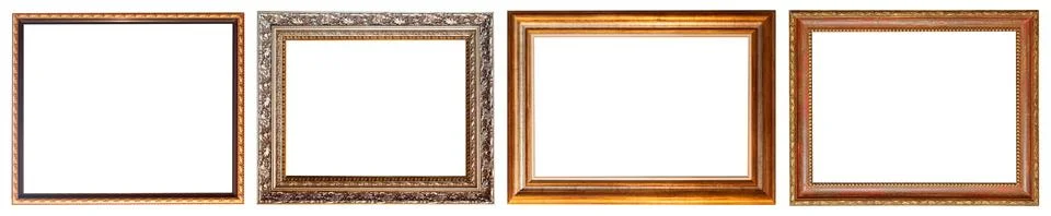 Set of paintings frames isolated on white background Stockfoto's