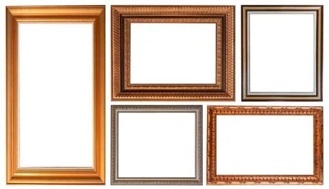 Set of paintings frames isolated on white background Stock Photos