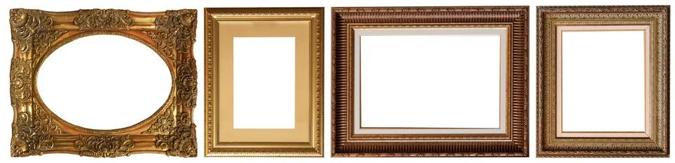 Set of paintings frames isolated on white background Stockfoto's