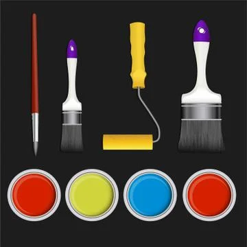 A set of paints for drawing Stock Illustration