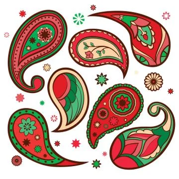 Set of paisley patterns. Stock Illustration