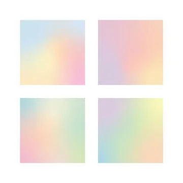Set of pale pastel blurred abstract gradient backgrounds for design Stock Illustration