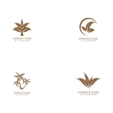 Set Palm tree summer logo Illustrazione stock