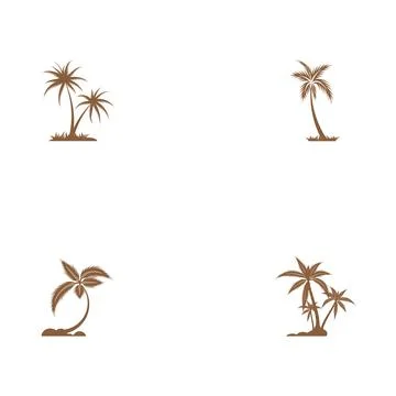 Set Palm tree summer logo Illustration