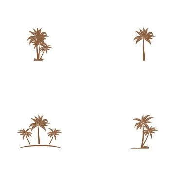 Set Palm tree summer logo Illustration