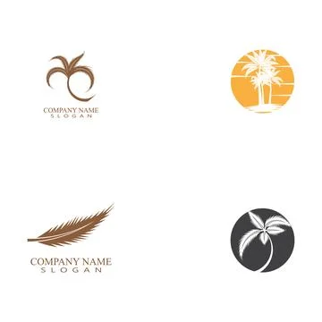 Set Palm tree summer logo Stock-Illustration