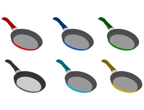 Set of pan top view Stock Illustration