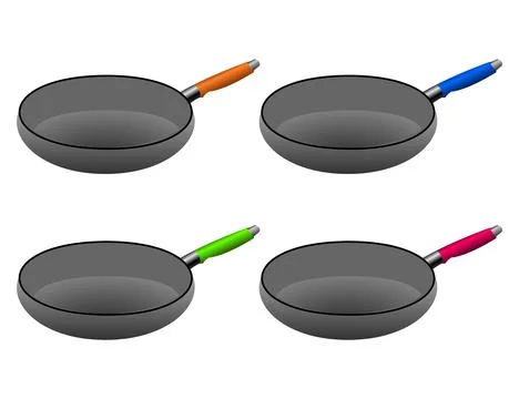 Set of pan top view Stock Illustration
