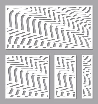 Set of panels with abstract geometric pattern.  Stock Illustration