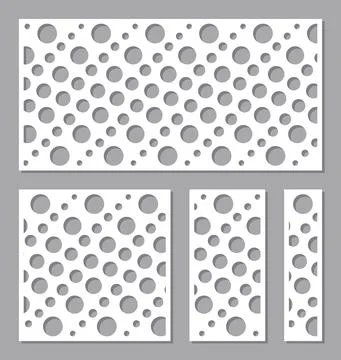 Set of panels with a circle geometric pattern.  Stock Illustration