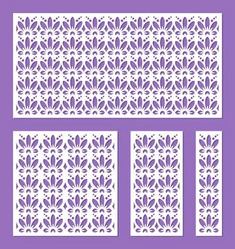 Set of panels with a floral pattern.  Stock Illustration