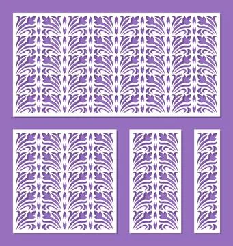 Set of panels with floral pattern.  Stock Illustration