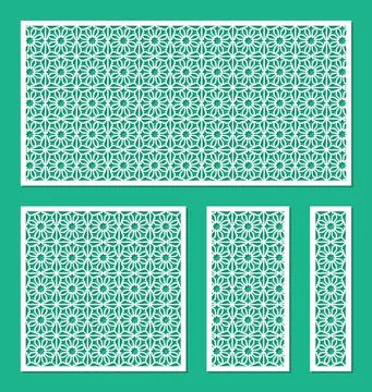 Set of panels with a floral pattern.  Stock Illustration