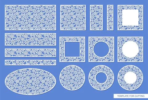 Set of panels with snowflakes.  Stock Illustration