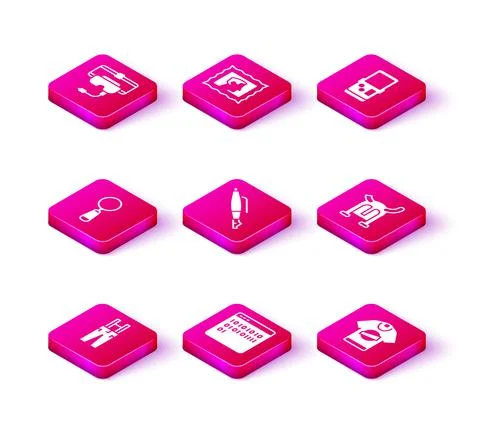 Set Pants with suspenders, Binary code, Magnifying glass, Fountain nib, T-shirt Stockillustratie