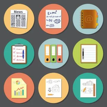 Set of paper and documents Illustrazione stock