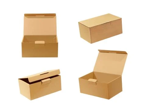 Set of paper box isolated. Stock Photos