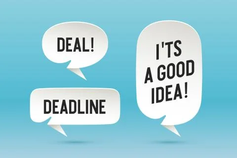 Set of paper bubble cloud talk with shadow Stock Illustration