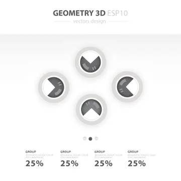 Set of paper charts for a presentation of numerical data. Vector infographics Illustrazione stock