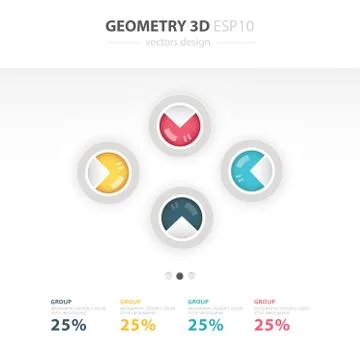 Set of paper charts for a presentation of numerical data. Vector infographics Stock Illustration