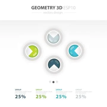 Set of paper charts for a presentation of numerical data. Vector infographics Stock Illustration