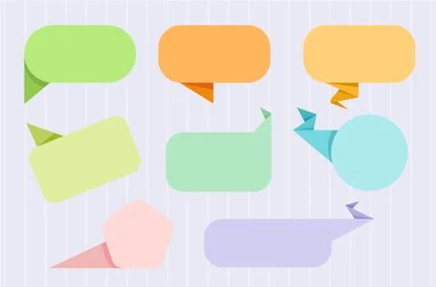 Set of paper comic bubbles and elements イラスト素材