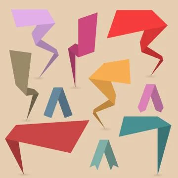 Set paper design elements, vector illustration. 스톡 일러스트