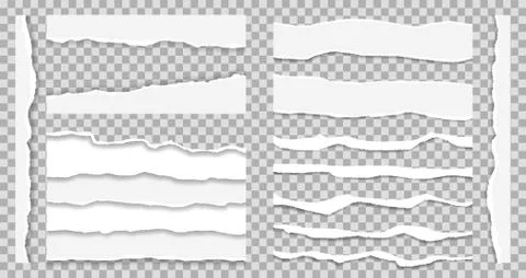 Set of paper different shapes scraps isolated on white background Stock Illustration