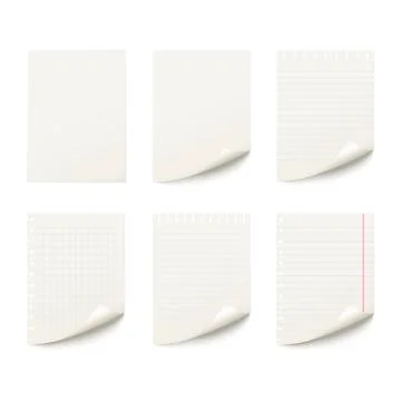 Set of  paper different sheet Stock Illustration