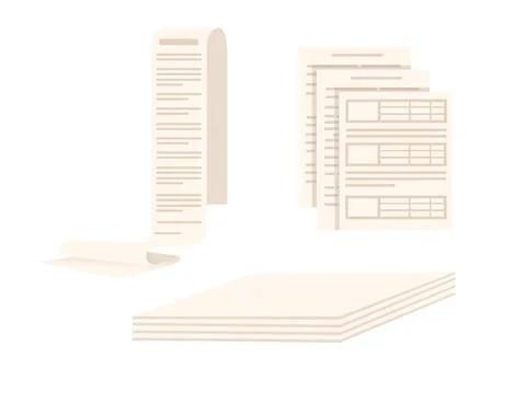 Set of paper documents payment bills and blanks vector illustration isolated  Stock Illustration