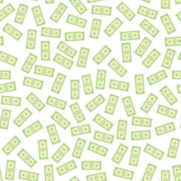 Set of Paper Dollars Seamless Pattern. US Currency Stockillustratie
