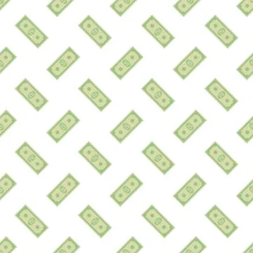 Set of Paper Dollars Seamless Pattern Stockillustratie