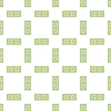 Set of Paper Dollars Seamless Pattern Stock Illustration