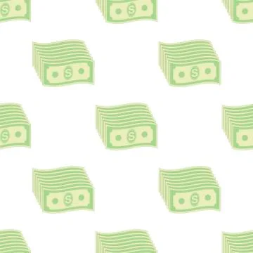 Set of Paper Dollars Seamless Pattern. US Currency イラスト素材