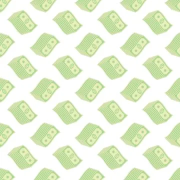 Set of Paper Dollars Seamless Pattern 스톡 일러스트
