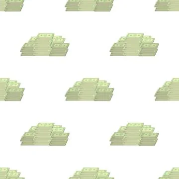 Set of Paper Dollars Seamless Pattern Stockillustratie