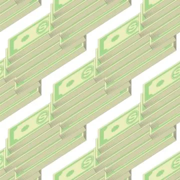 Set of Paper Dollars Seamless Pattern Stockillustratie